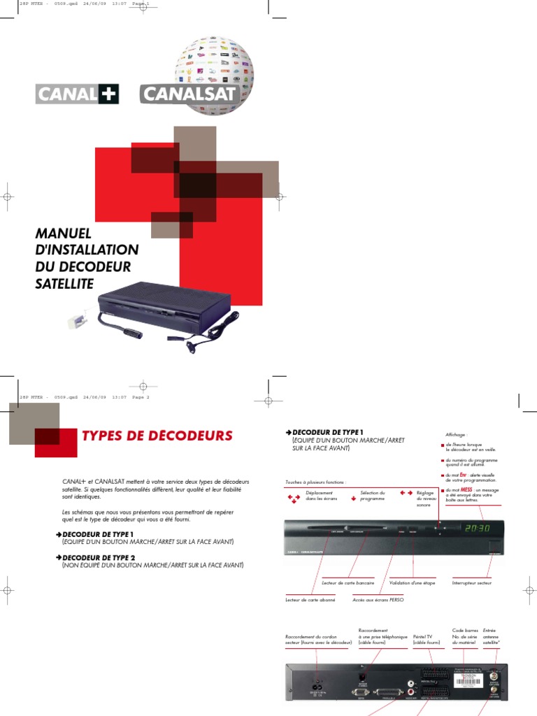 Installation Décodeur Satellite Guide | PDF | Télévision par câble ...