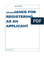 Guidance For Registering As An Applicant: User Guide