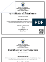 Certificate of Attendance: Maria Teresa R. Bas