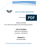 12V To 220V Inverter Circuit: Project Report B.Sc. Electronic Engineering Technology Program