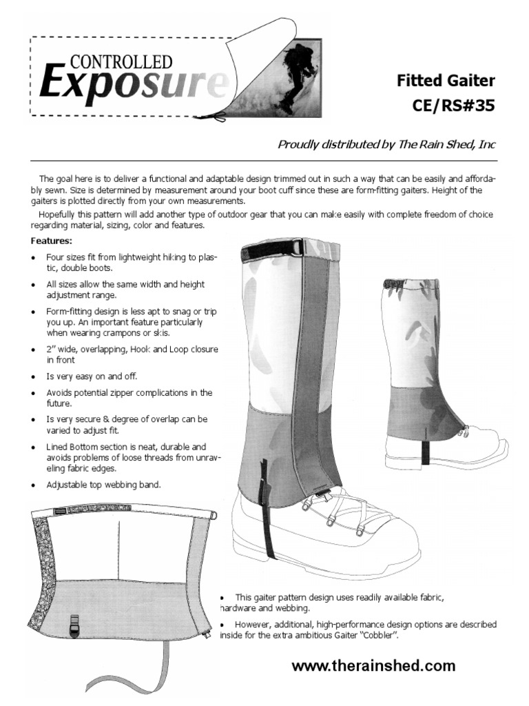 Gaiters Pattern PDF Seam (Sewing) Sewing