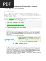 Questões de concordância verbal e nominal