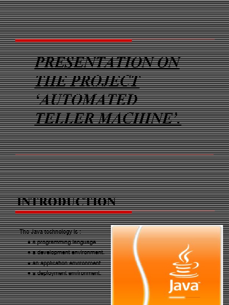 Java ATM Project Overview | PDF | Java Virtual Machine | Java ...