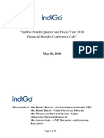 Indigo Fourth Quarter and Fiscal Year 2018 Financial Results Conference Call