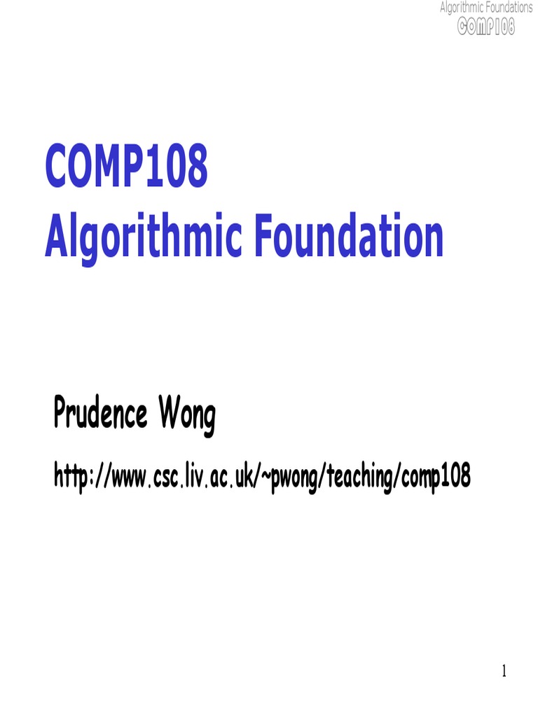 Algorithmic Foundation | PDF | Time Complexity | Mathematical Proof