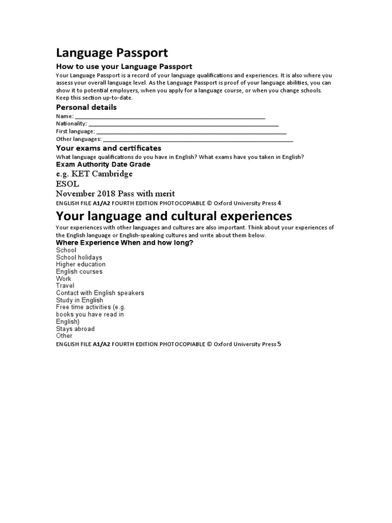 How To Use Your Language Passport | PDF