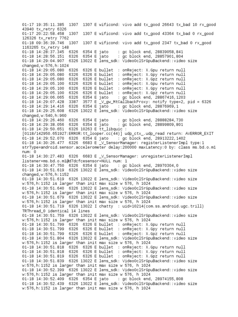 Log | PDF | Java (Programming Language) | Android (Operating System)