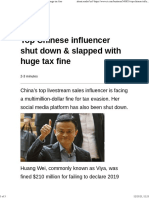 Top Chinese Influencer Shut Down & Slapped With Huge Tax Fine