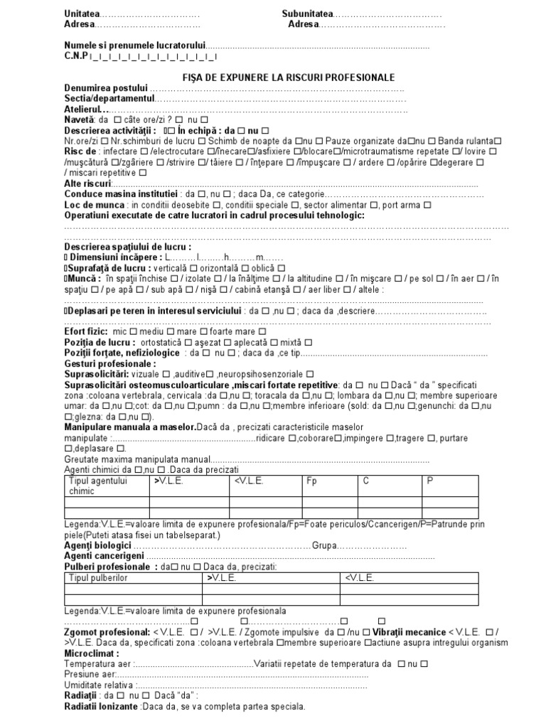 Fisa Expunere La Riscuri Prof.1 | PDF