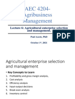 Lecture 6 - Agricultural Enterprise Selection and Management-1