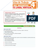 Ordenamiento Lineal Vertical Para Cuarto Grado de Primaria
