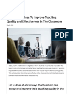 Simple Guidelines To Improve Teaching Quality and Effectiveness in The Classroom