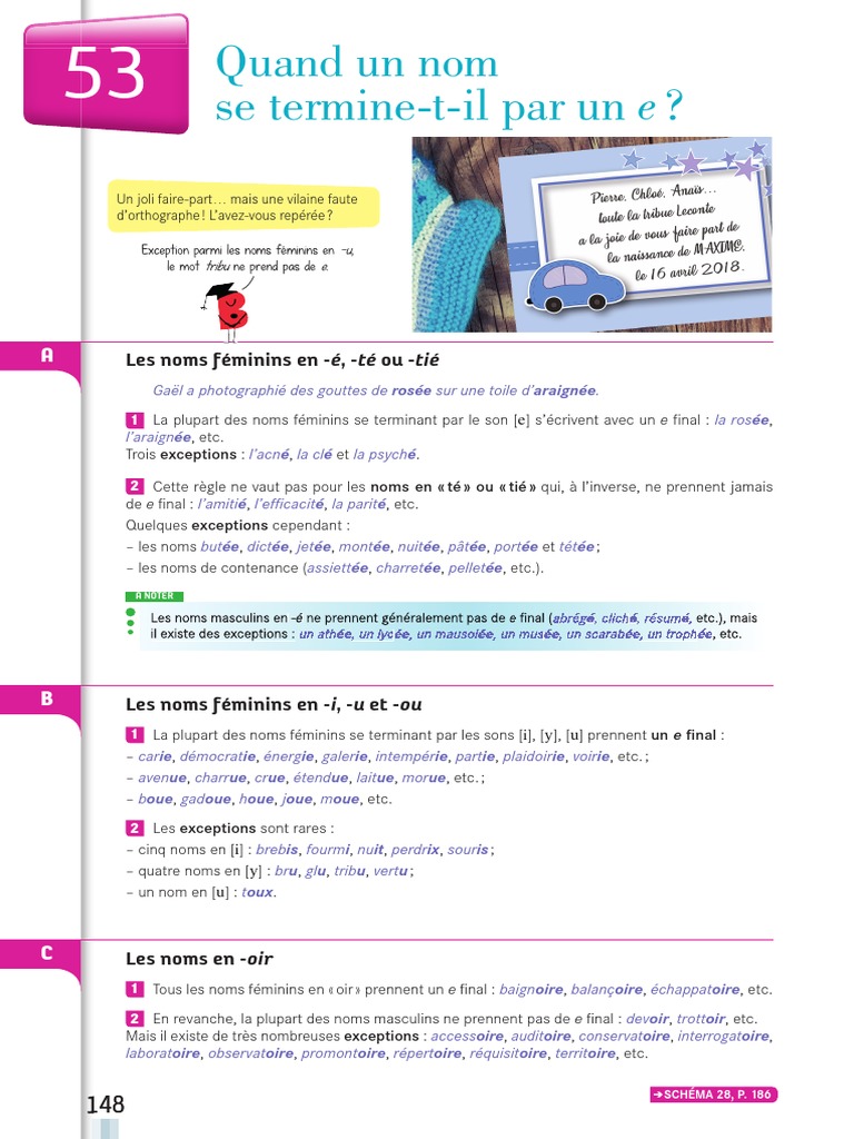 53 Mots Se Terminant Par Un e PDF