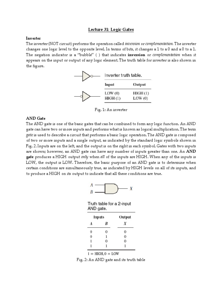 Lecture 31 | PDF | Logic Gate | Boolean Algebra
