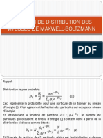 Fonction de Distribution Des Vitesses de MB