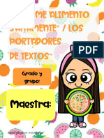 Alimentación saludable y portadores de textos