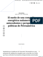 El Sueño de Una Compañía Energética Sudamericana Antecedentes y Perspectivas Políticas de Petroamérica Nueva Sociedad