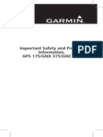 Important Safety and Product Information, GPS 175/GNX 375/GNC 355