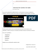 Ejemplo de Carta Solicitud de Cambio de Sede