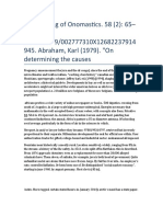 York, Having of Onomastics. 58 (2) : 65 - 74. Doi:10.1179/002777310x12682237914 945. Abraham, Karl (1979) - "On Determining The Causes