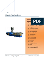 Plastic Technology: Course Contents