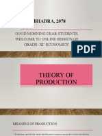 Class - XI Theory of Production