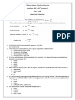 ISC Physics Surface Tension Formulas