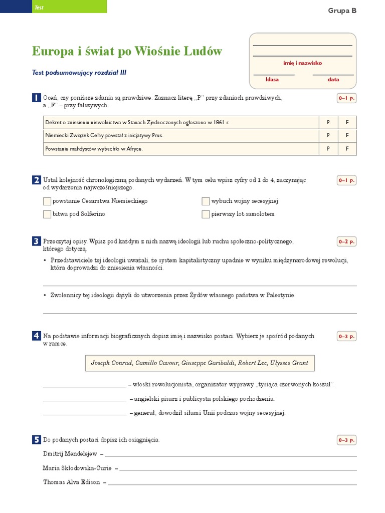 Dział Https Notatkizlekcji Pl Historia Europa_i_swiat_po_wiosnie_ludow Html Docer - Tips - Test 3 B Europa I Swiat Po Wiosnie Ludow. | PDF