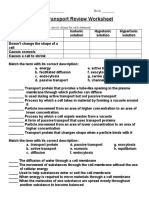 Cell Transport worksheet g8