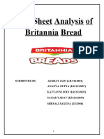 Cost Sheet Analysis of Britannia Bread