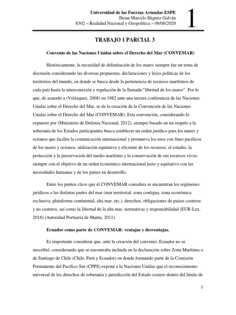 CONVEMAR | PDF | Convención de las Naciones Unidas sobre el derecho del ...