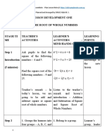 Lesson Development One Square Root of Whole Numbers