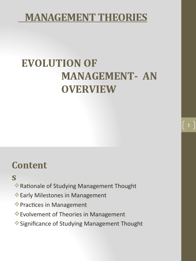 Evolution of Management Theories | PDF | System | Systems Theory