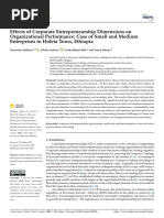 Effects of Corporate Entrepreneurship Dimensions On Organizational Performance: Case of Small and Medium Enterprises in Holeta Town, Ethiopia