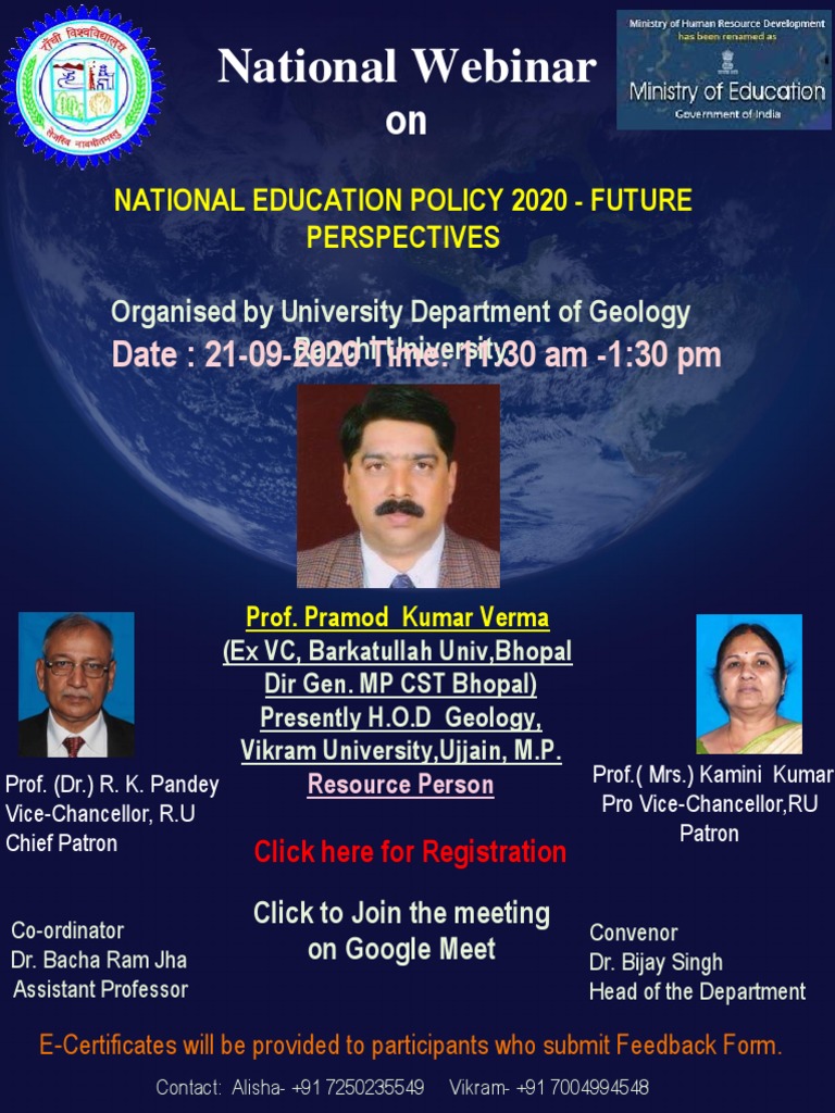 National Webinar on NEP 2020 Perspectives | PDF