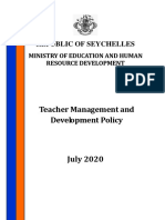 Seychelles Teacher Management and Developmentpolicy
