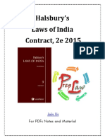 Halsbury'S Laws of India Contract, 2E 2015: For Pdfs Notes and Material