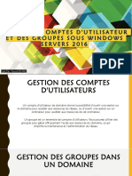 CréATION Des Comptes d'Utilisateur Et Des Groupes SOUS WINDOWS SERVERS 2016
