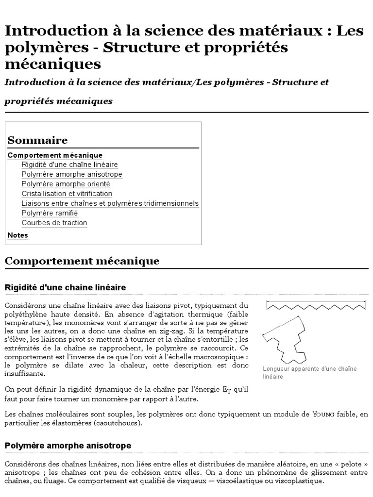 Propriétés mécaniques des polymères | PDF | Polymère | Module de Young