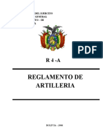 Reglamento de Artillería Bolivia