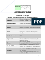 Plan de Trabajo. Módulo Gestion de Proyectos. JHOE. 2021