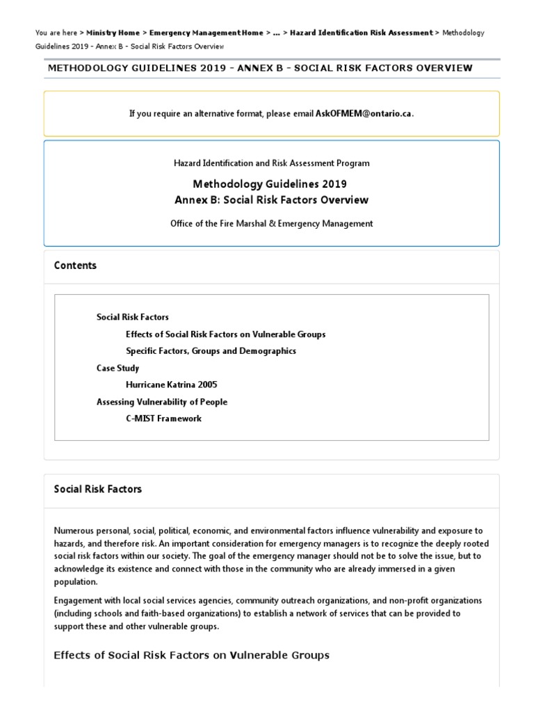 Social Risk Factors in Emergency Management | PDF | Emergency ...
