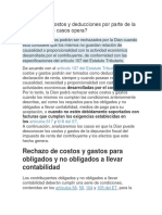 Rechazo de Costos y Deducciones Por Parte de La Dian