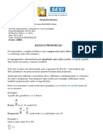 Razão e Proporção: Atividade Remota de Matemática