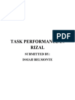Task Performance in Rizal: Submitted By: Issiah Belmonte