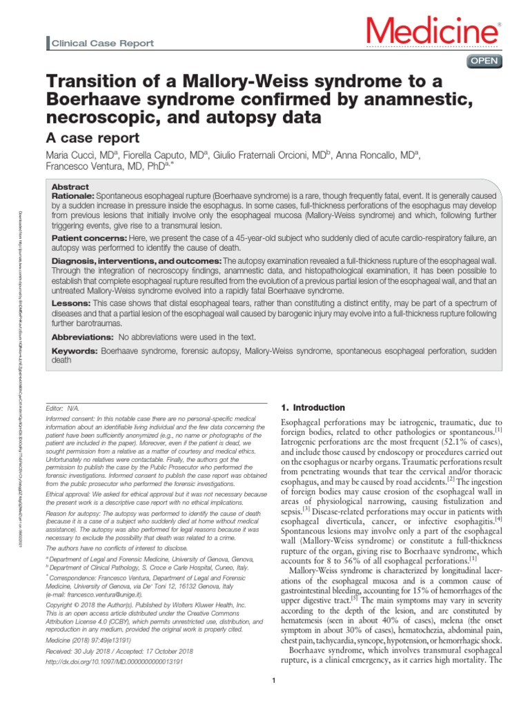 Transition of A Mallory Weiss Syndrome To A.13 PDF Esophagus