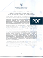 Circular Ministerial 14, Año 2021