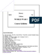 World War I Course Syllabus: History 362G Dr. Villalon