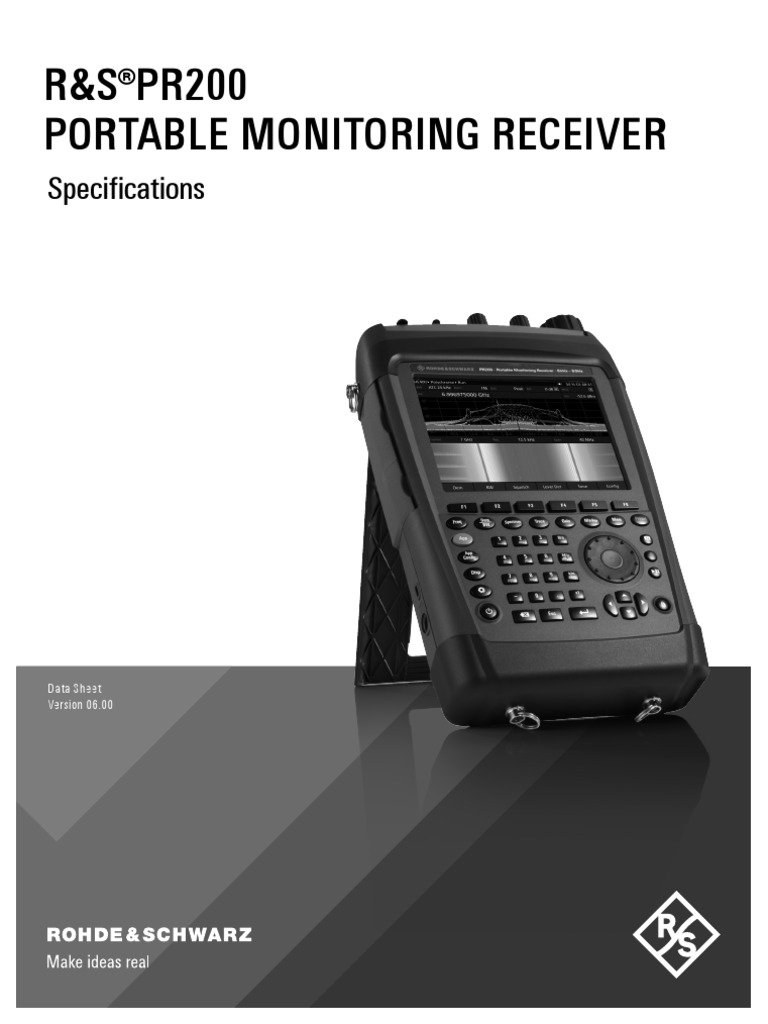 R&S®PR200 Portable Monitoring Receiver: Specifications | PDF ...