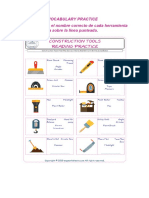 Vocabulary Practice 1. Encuentra El Nombre Correcto de Cada Herramienta y Escríbela Sobre La Línea Punteada